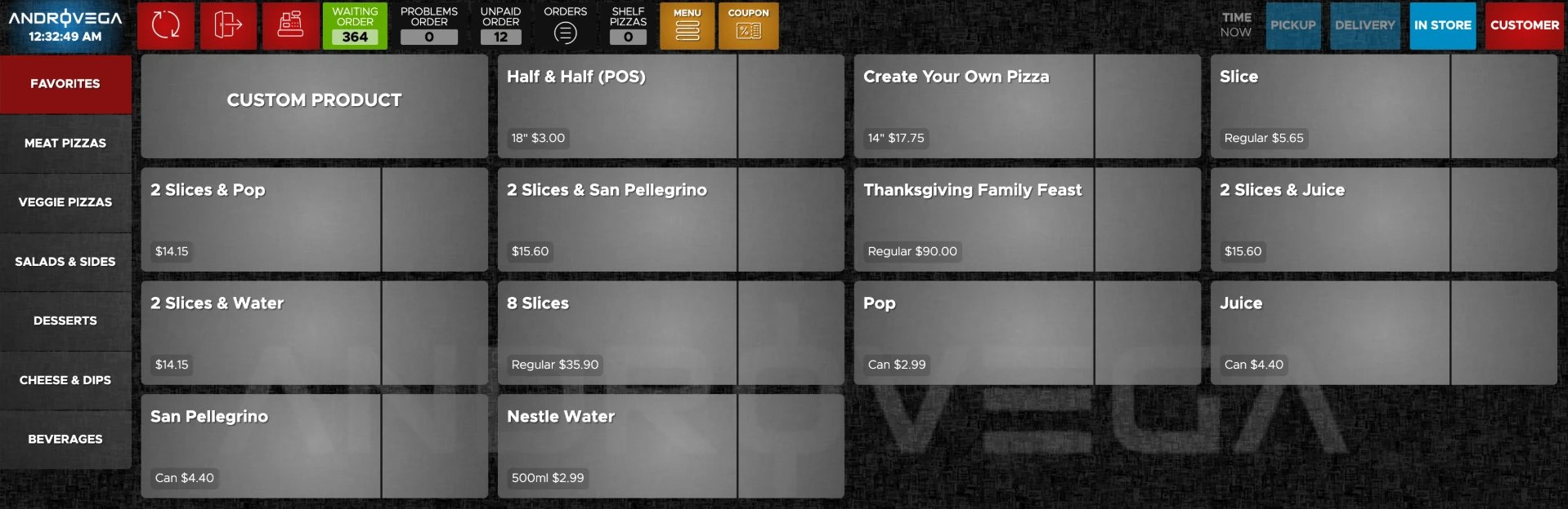 Androvega till in the store with an order on screen
